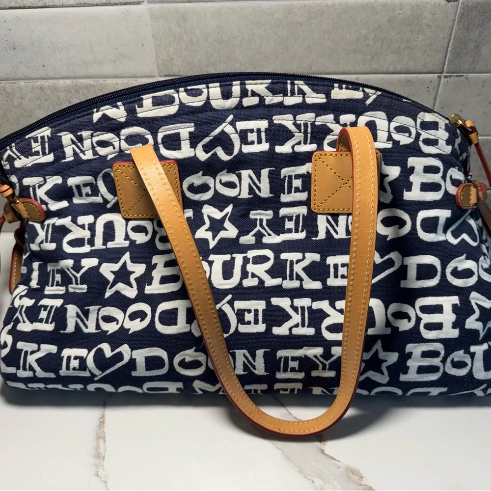 Dooney & Bourke Duffel Travel Bag, Signature Monogram Blue and White - Picture 10 of 10